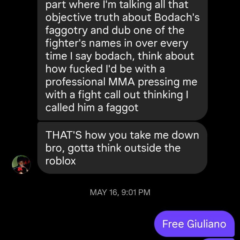 Uses the N-Word and “Faggotry” in a DM About Bodach, image 1